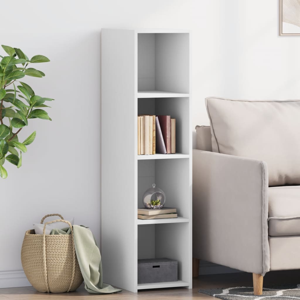 reol 30x41x124 cm konstrueret træ hvid