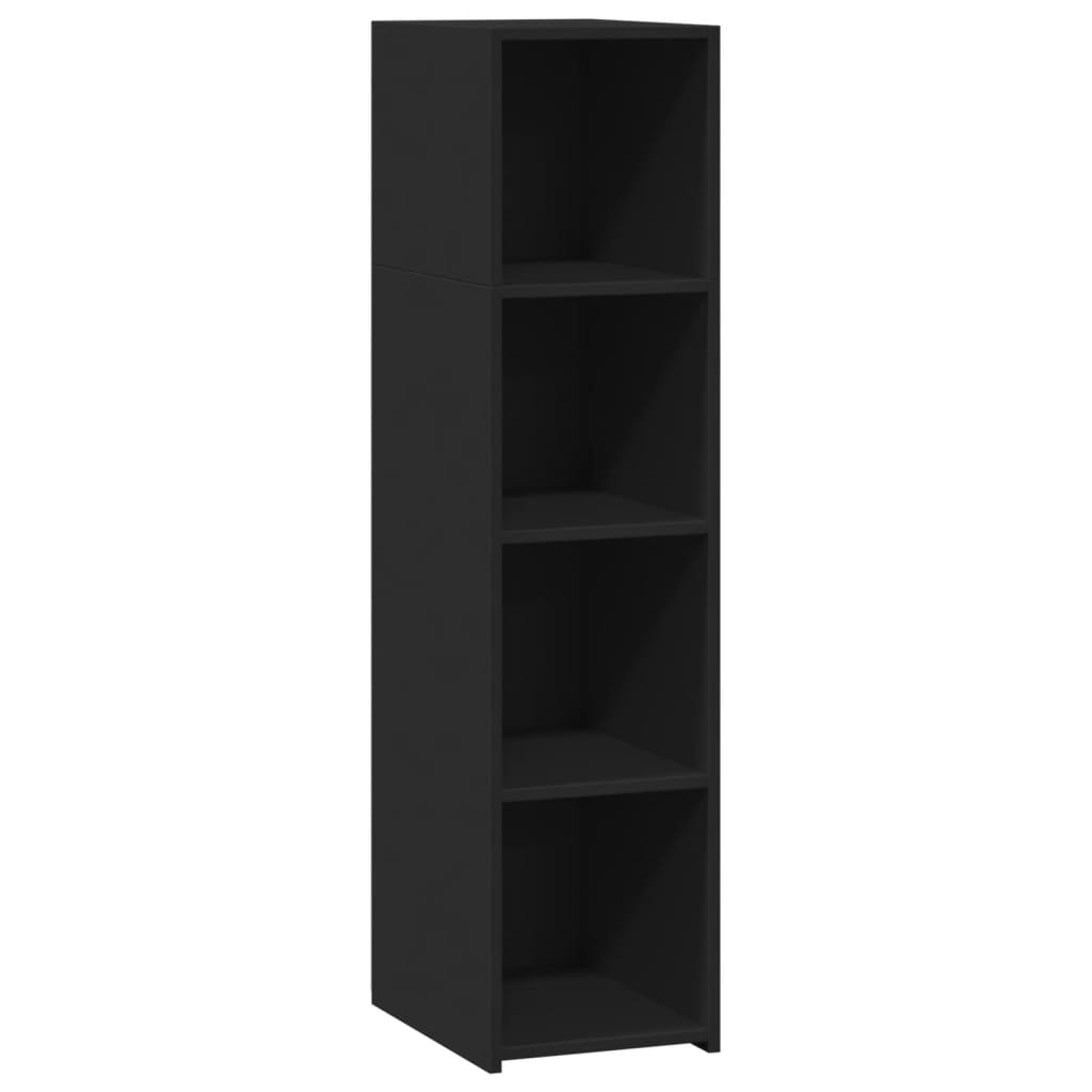 reol 30x41x124 cm konstrueret træ sort