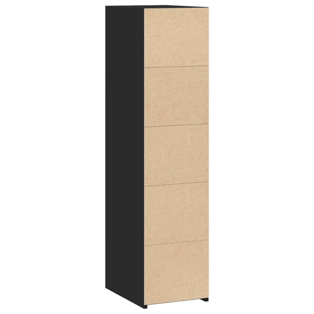 reol 30x41x124 cm konstrueret træ sort