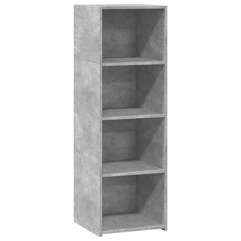 reol 40x41x124 cm konstrueret træ betongrå