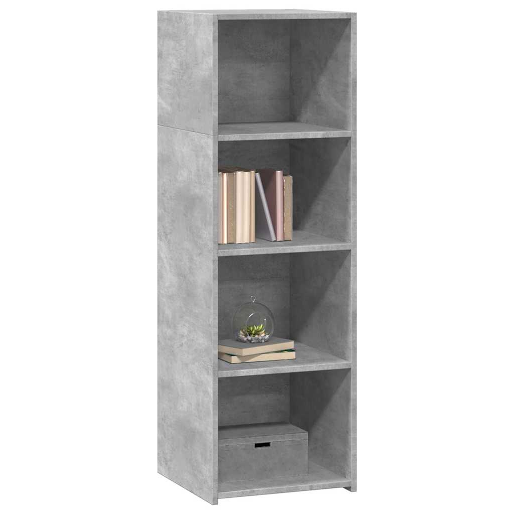 reol 40x41x124 cm konstrueret træ betongrå