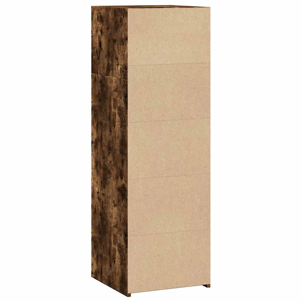 reol 40x41x124 cm konstrueret træ røget egetræsfarve