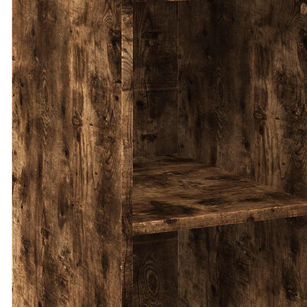 reol 40x41x124 cm konstrueret træ røget egetræsfarve