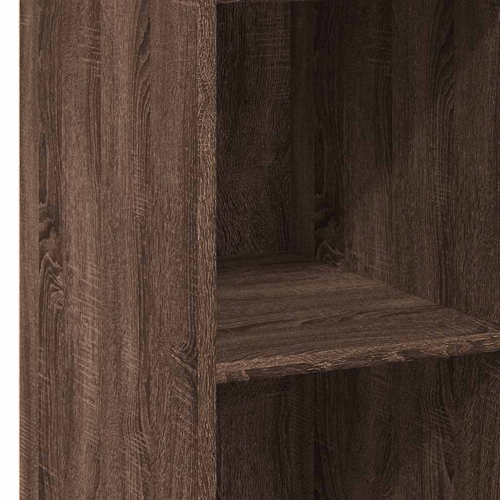 reol 40x41x124 cm konstrueret træ brun egetræsfarve
