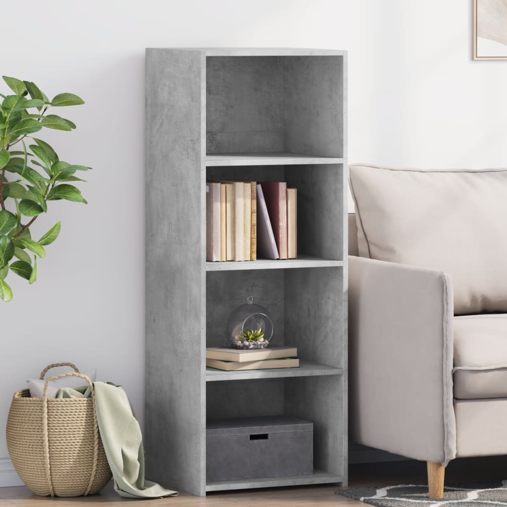 reol 45x41x124 cm konstrueret træ betongrå