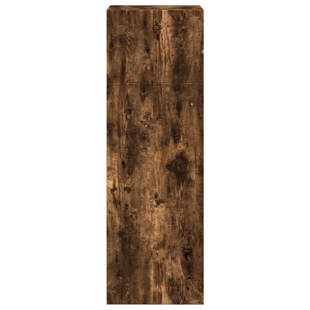 reol 45x41x124 cm konstrueret træ røget egetræsfarve