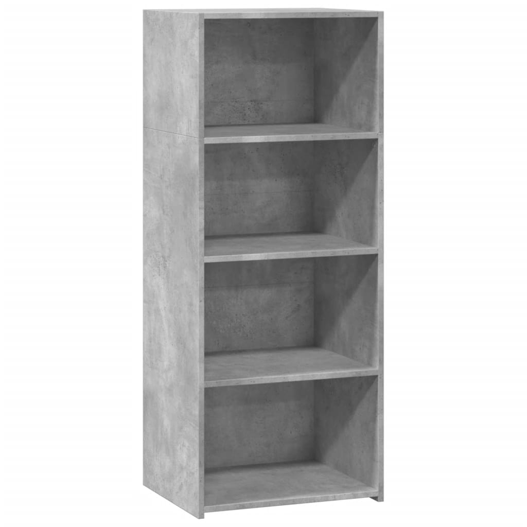 reol 50x41x124 cm konstrueret træ betongrå