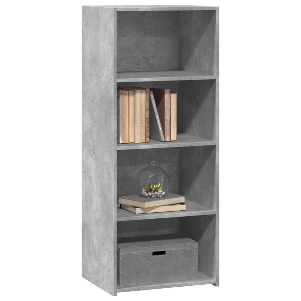 reol 50x41x124 cm konstrueret træ betongrå