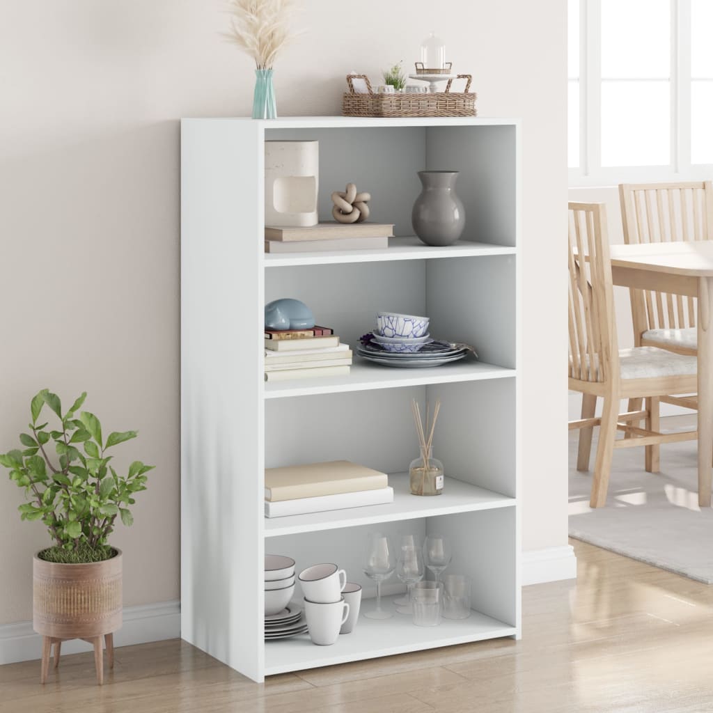 reol 70x41x124 cm konstrueret træ hvid