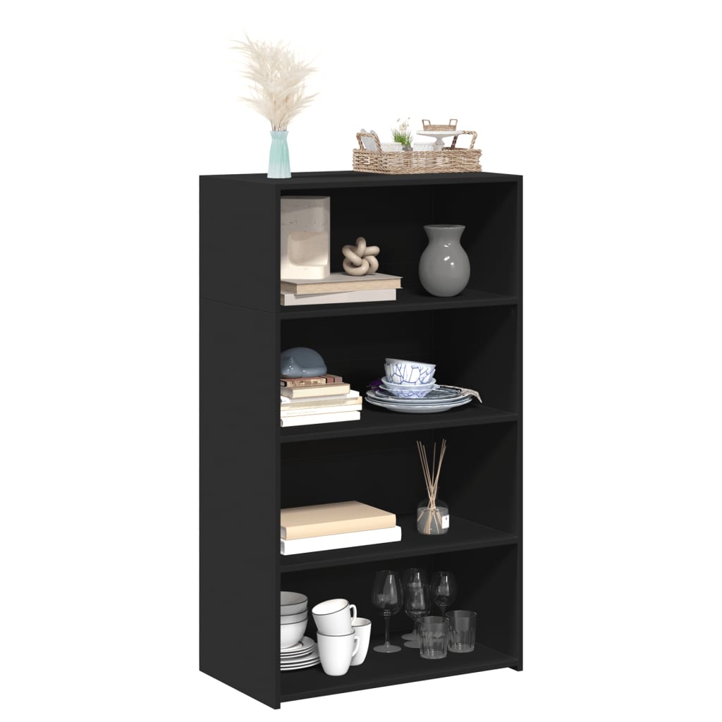 reol 70x41x124 cm konstrueret træ sort