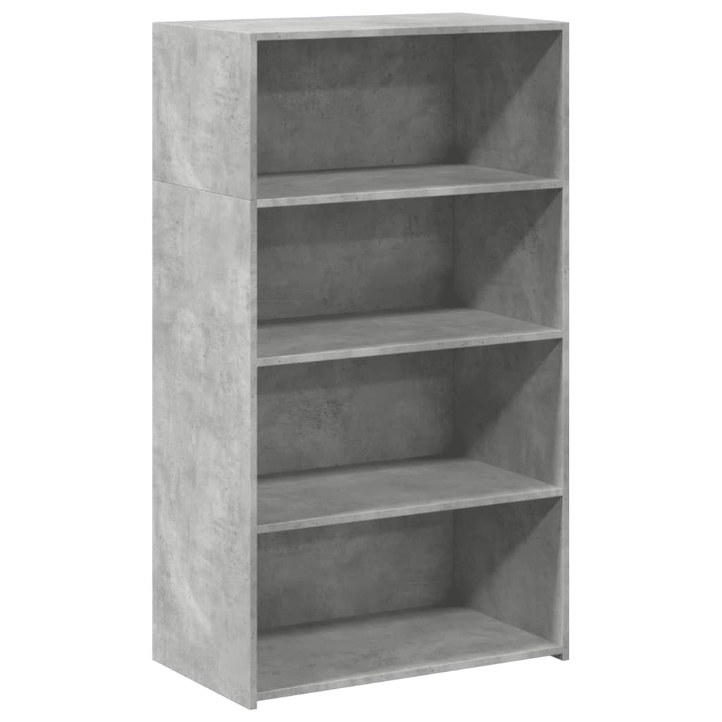 reol 70x41x124 cm konstrueret træ betongrå