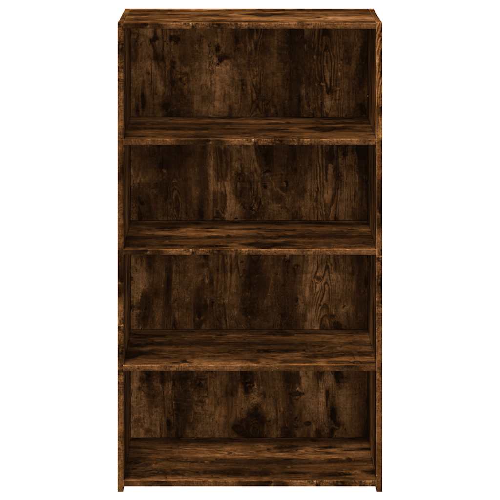 reol 70x41x124 cm konstrueret træ røget egetræsfarve