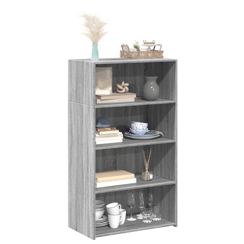 reol 70x41x124 cm konstrueret træ grå sonoma-eg