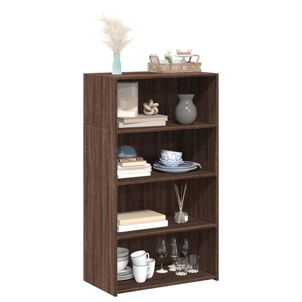 reol 70x41x124 cm konstrueret træ brun egetræsfarve