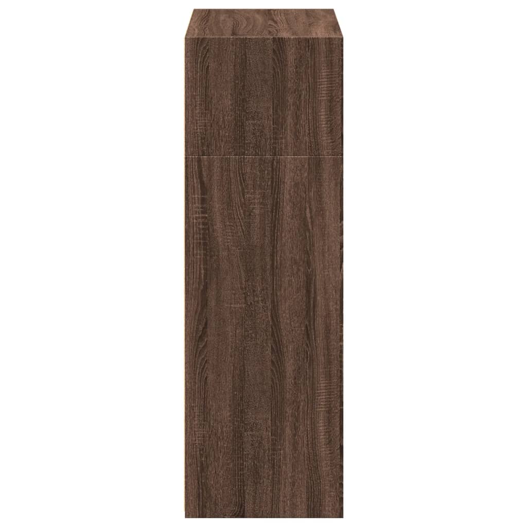 reol 70x41x124 cm konstrueret træ brun egetræsfarve