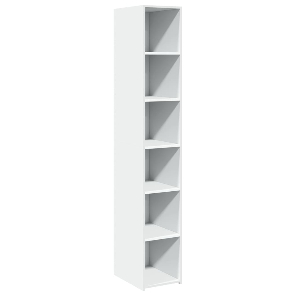 reol 30x41x185 cm konstrueret træ hvid