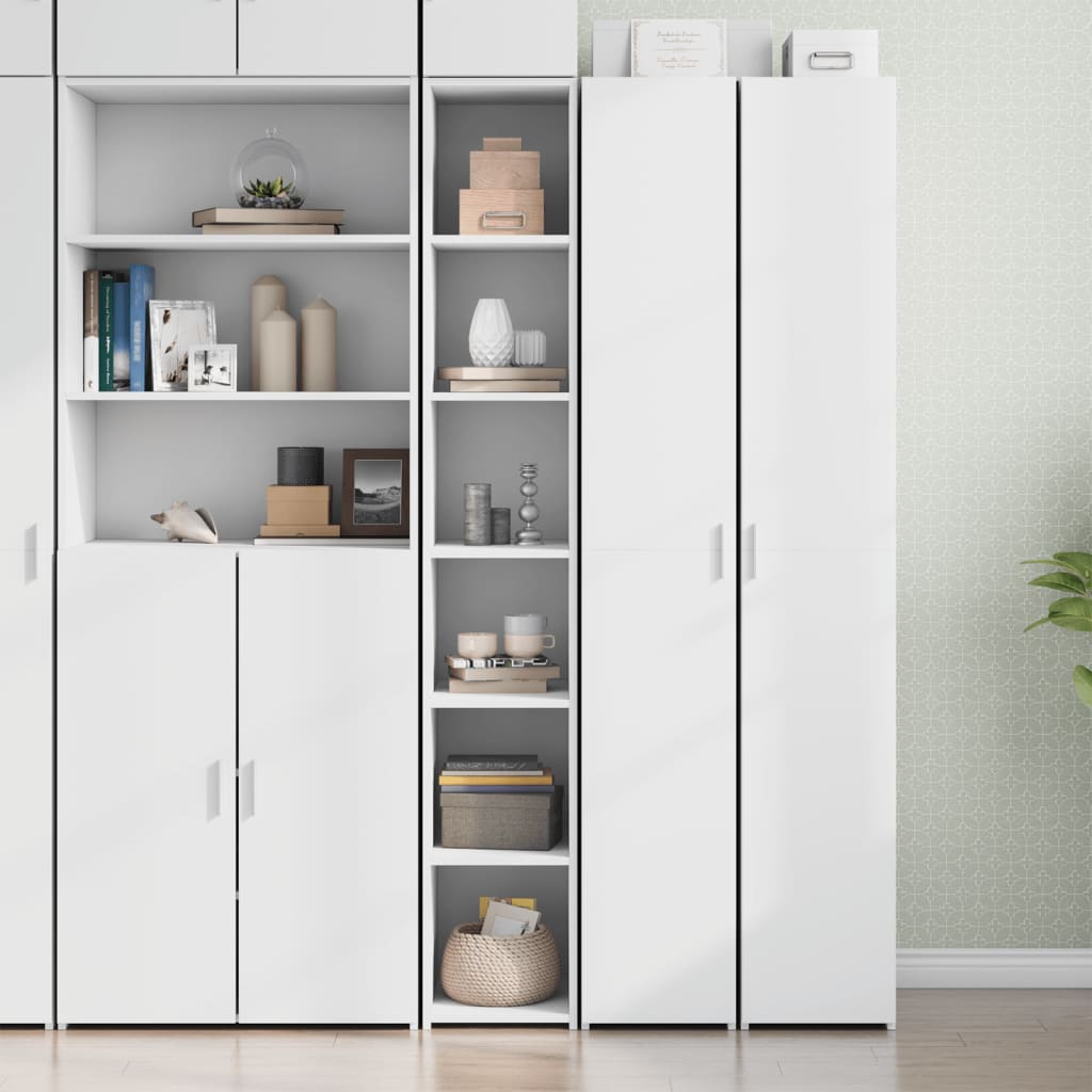 reol 30x41x185 cm konstrueret træ hvid
