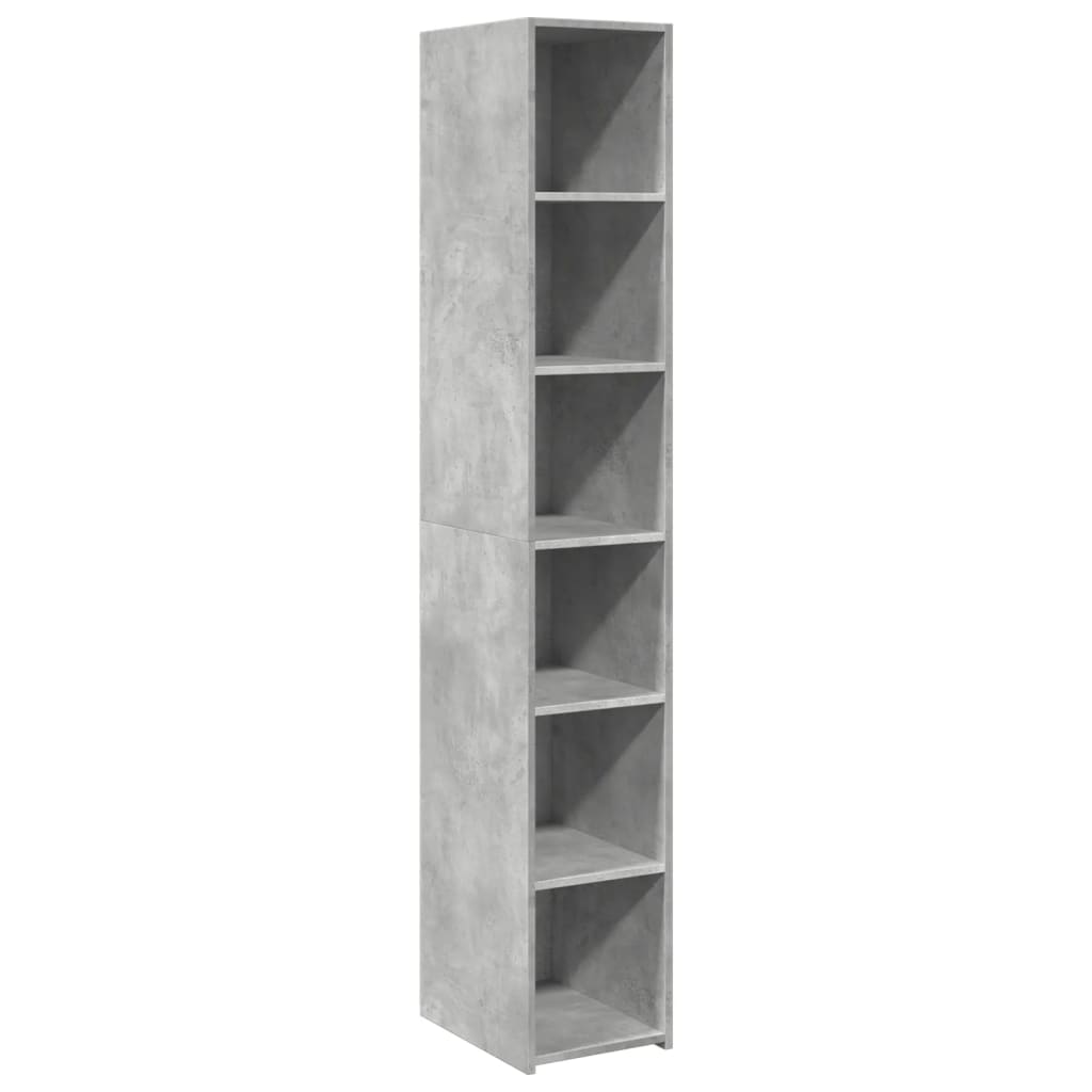 reol 30x41x185 cm konstrueret træ betongrå