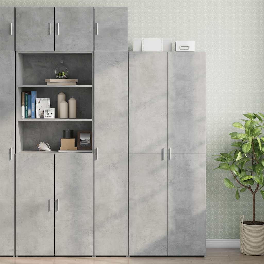 skab 30x42,5x225 cm smalt konstrueret træ betongrå