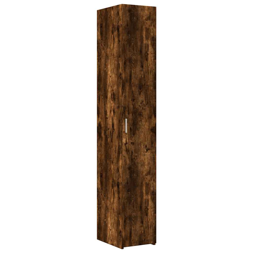 skab 30x42,5x225 cm smalt konstrueret træ røget egetræsfarve
