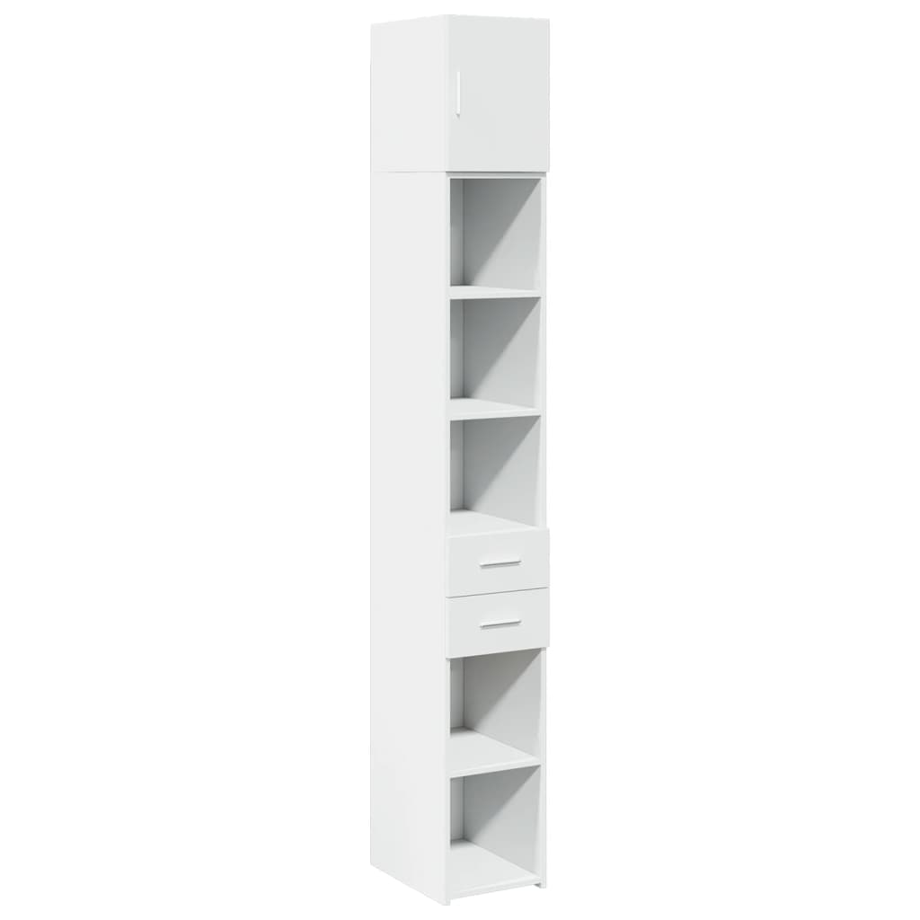 kontorreol 30x42,5x225 cm konstrueret træ hvid