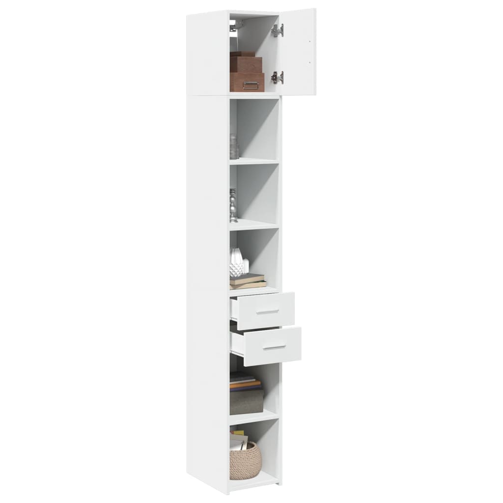 kontorreol 30x42,5x225 cm konstrueret træ hvid