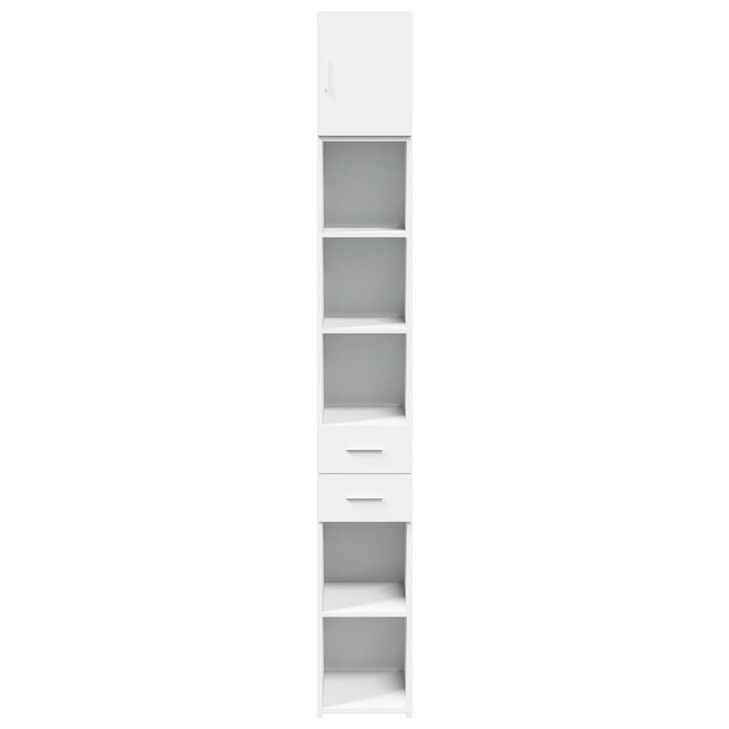 kontorreol 30x42,5x225 cm konstrueret træ hvid