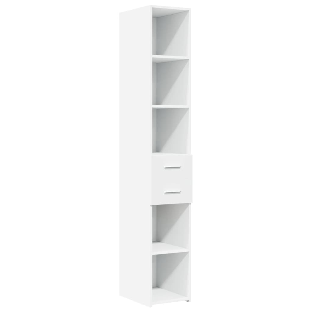 kontorreol 30x42,5x225 cm konstrueret træ hvid