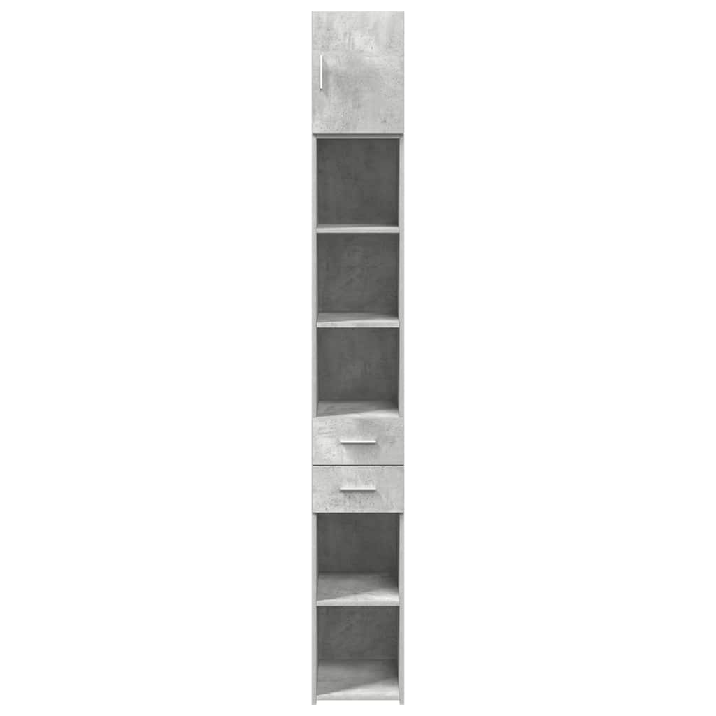 skab 30x42,5x225 cm smalt konstrueret træ betongrå