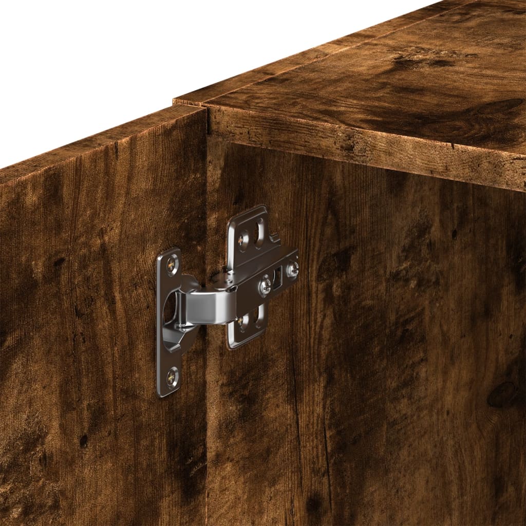 skab 30x42,5x225 cm smalt konstrueret træ røget egetræsfarve