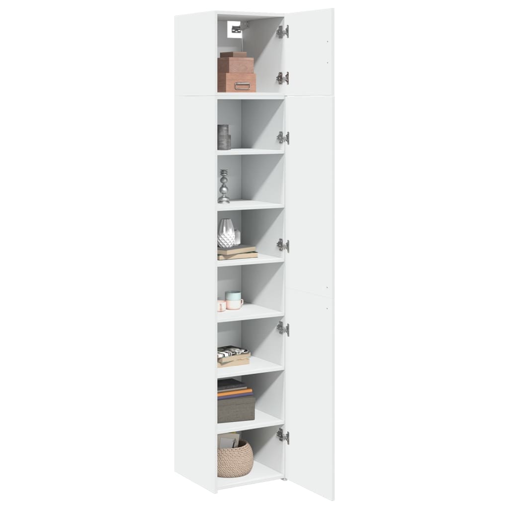 skab 40x42,5x225 cm smalt konstrueret træ hvid