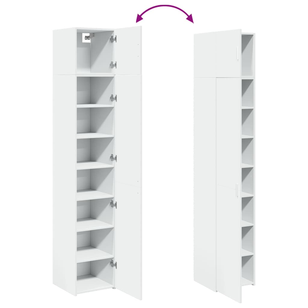 skab 40x42,5x225 cm smalt konstrueret træ hvid