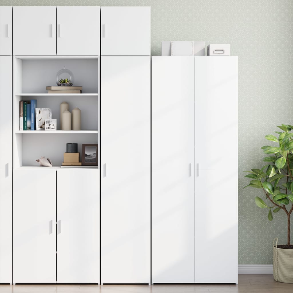 skab 40x42,5x225 cm smalt konstrueret træ hvid