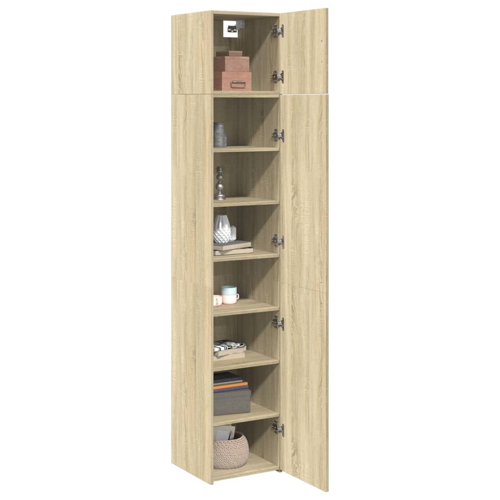 skab 40x42,5x225 cm smalt konstrueret træ sonoma-eg