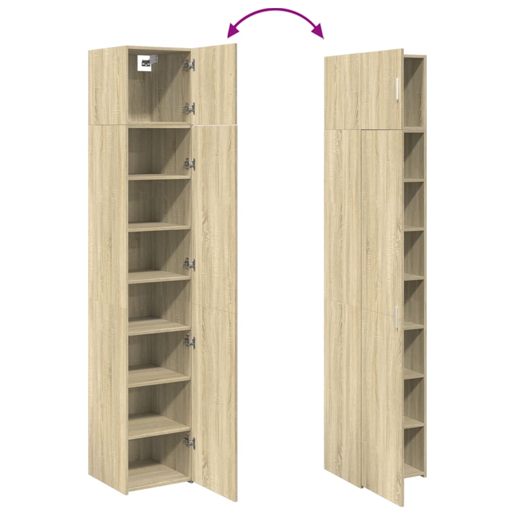 skab 40x42,5x225 cm smalt konstrueret træ sonoma-eg