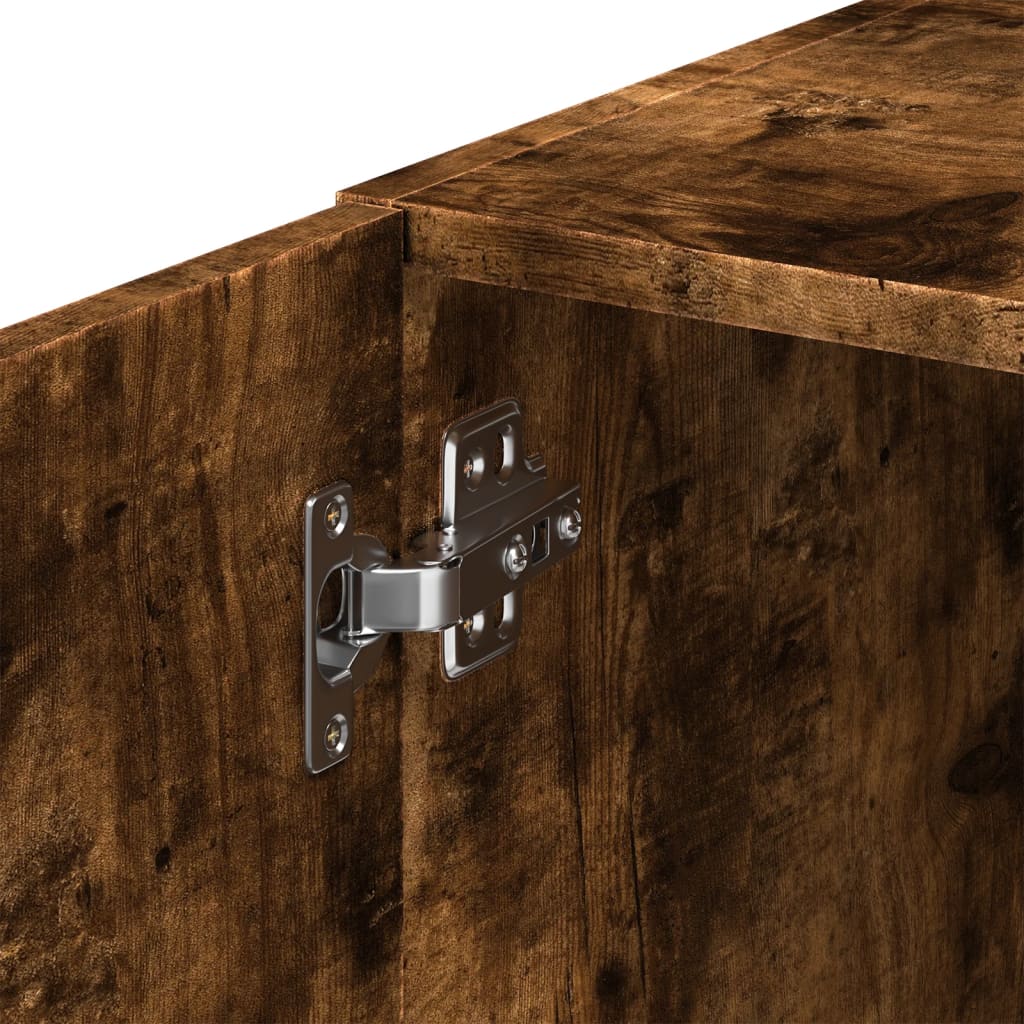skab 40x42,5x225 cm smalt konstrueret træ røget egetræsfarve
