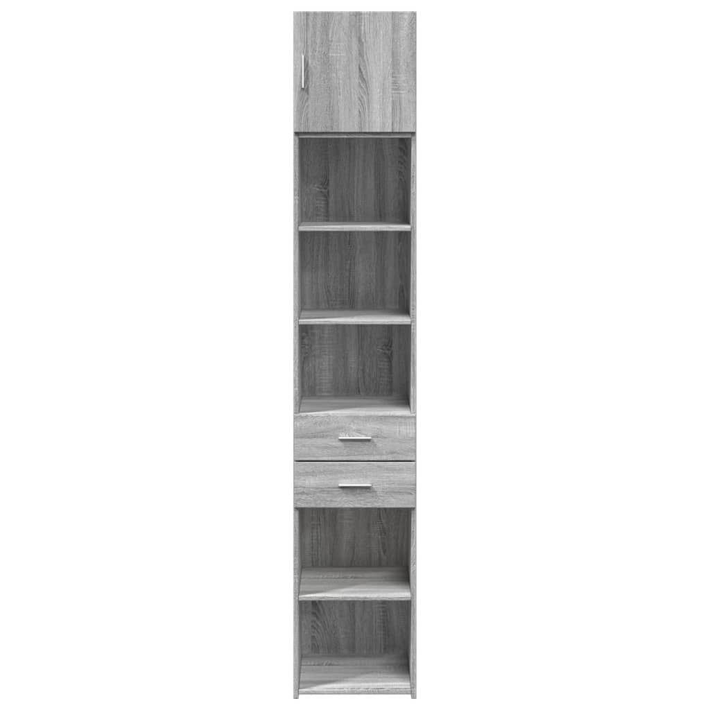 skab 40x42,5x225 cm smalt konstrueret træ grå sonoma-eg