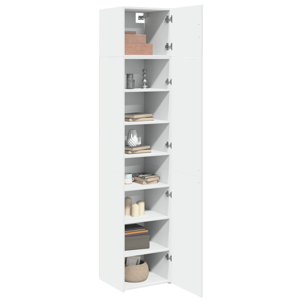 skab 45x42,5x225 cm smalt konstrueret træ hvid