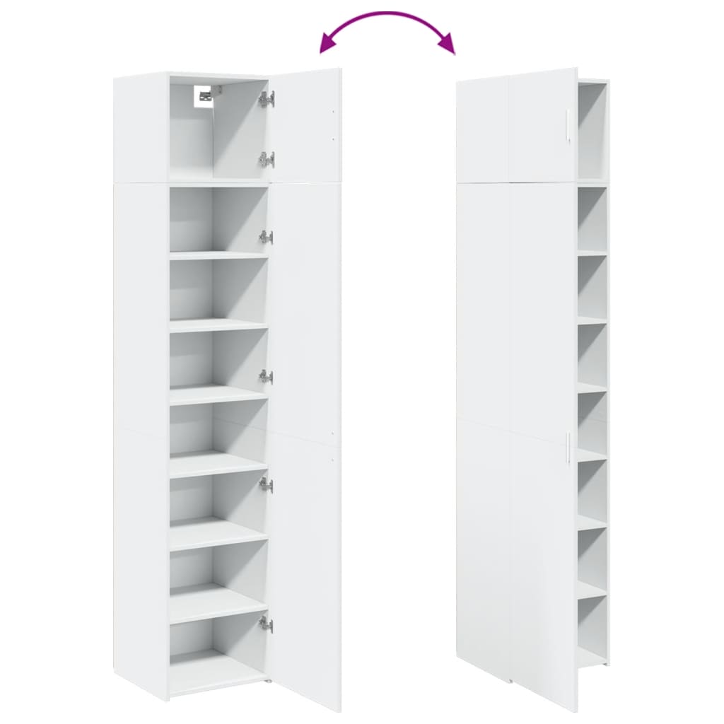 skab 45x42,5x225 cm smalt konstrueret træ hvid