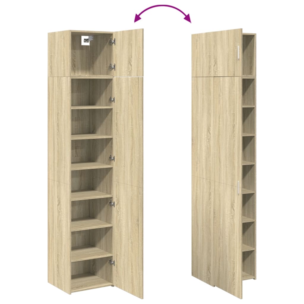 skab 45x42,5x225 cm smalt konstrueret træ sonoma-eg
