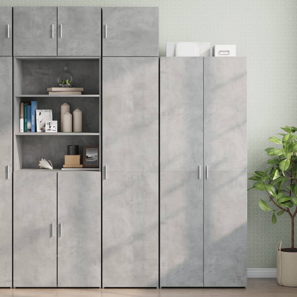 skab 45x42,5x225 cm smalt konstrueret træ betongrå