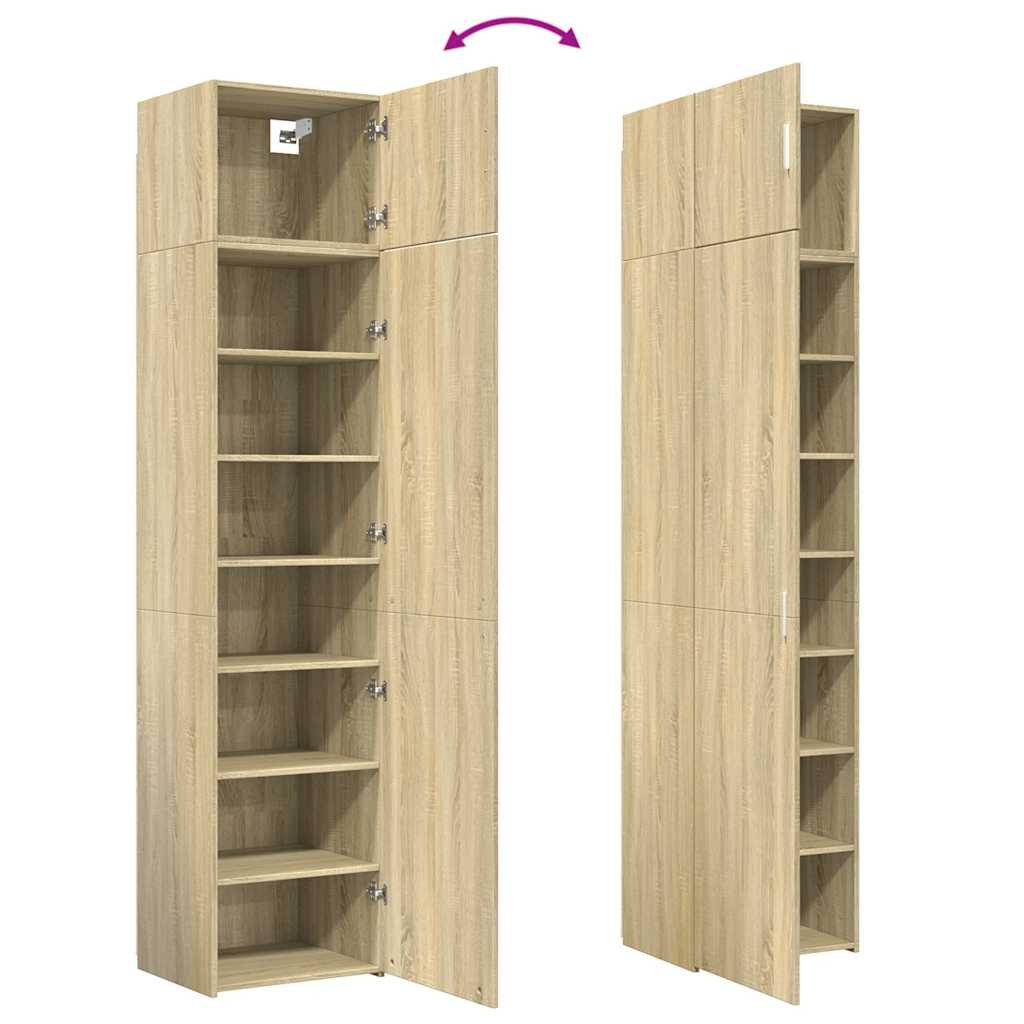 skab 50x42,5x225 cm smalt konstrueret træ sonoma-eg