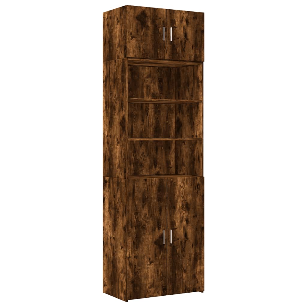 skab 70x42,5x225 cm konstrueret træ røget egetræsfarve