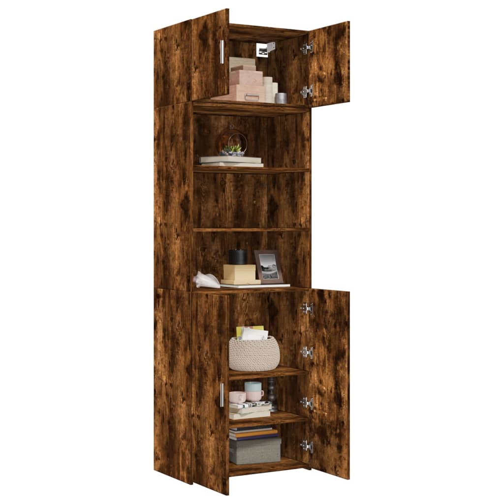 skab 70x42,5x225 cm konstrueret træ røget egetræsfarve