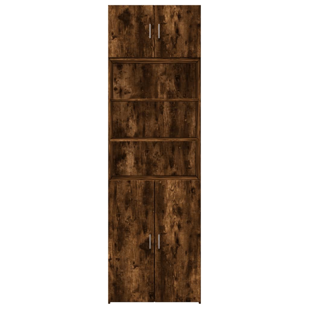skab 70x42,5x225 cm konstrueret træ røget egetræsfarve