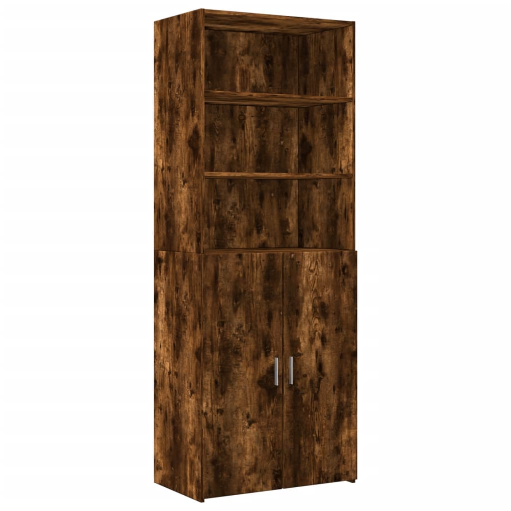 skab 70x42,5x225 cm konstrueret træ røget egetræsfarve