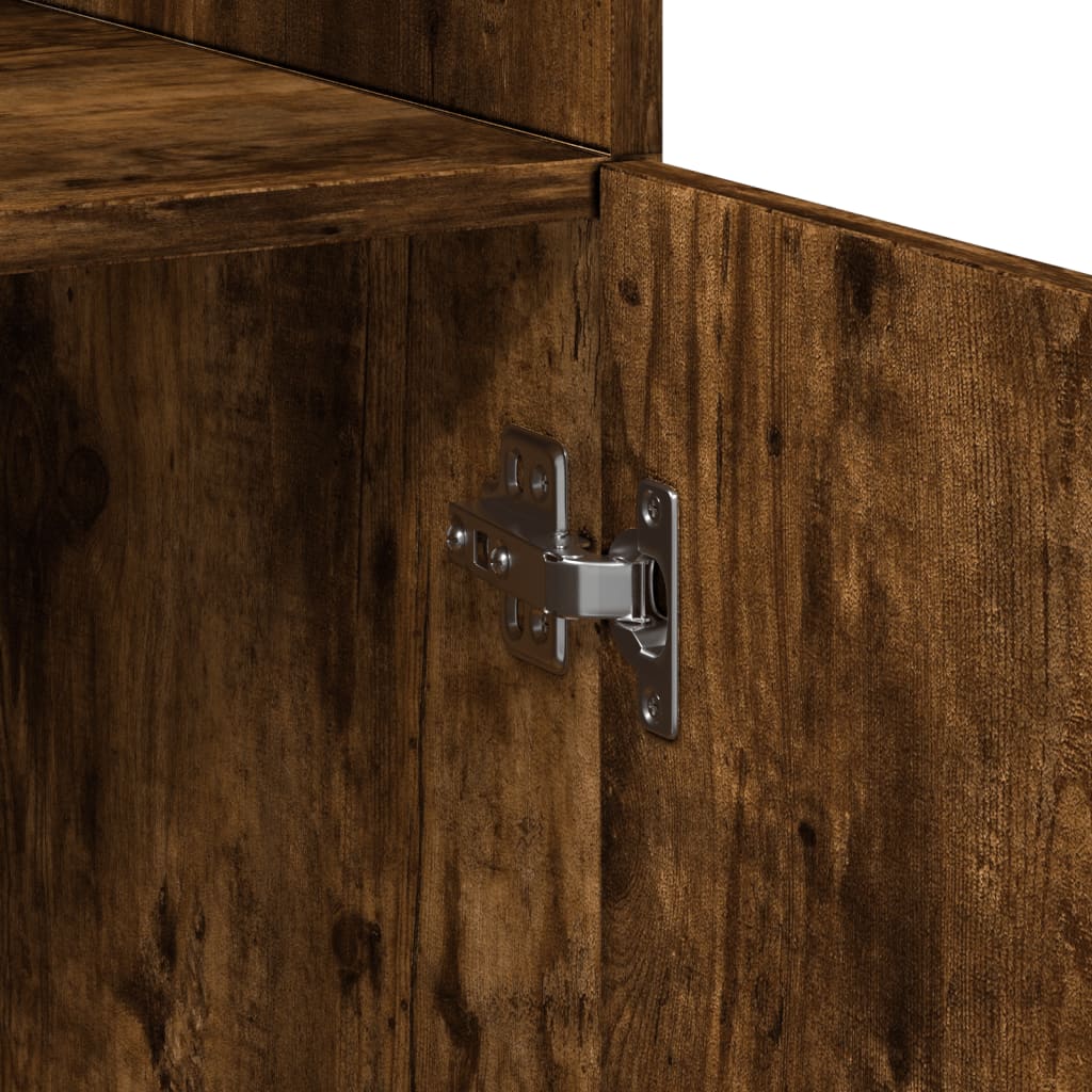 skab 70x42,5x225 cm konstrueret træ røget egetræsfarve