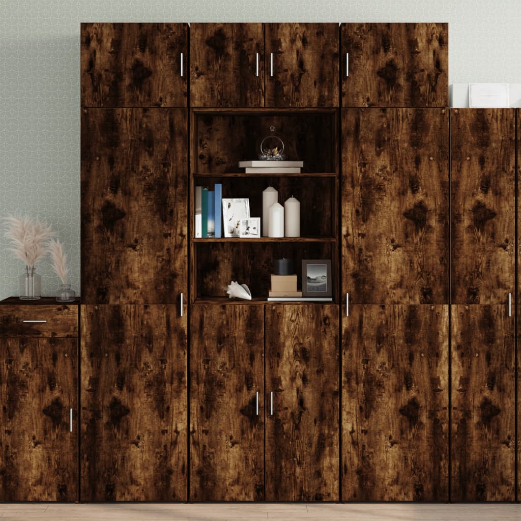 skab 70x42,5x225 cm konstrueret træ røget egetræsfarve