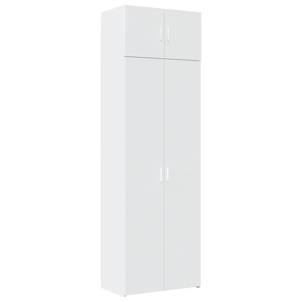 opbevaringsskab 70x42,5x225 cm konstrueret træ hvid
