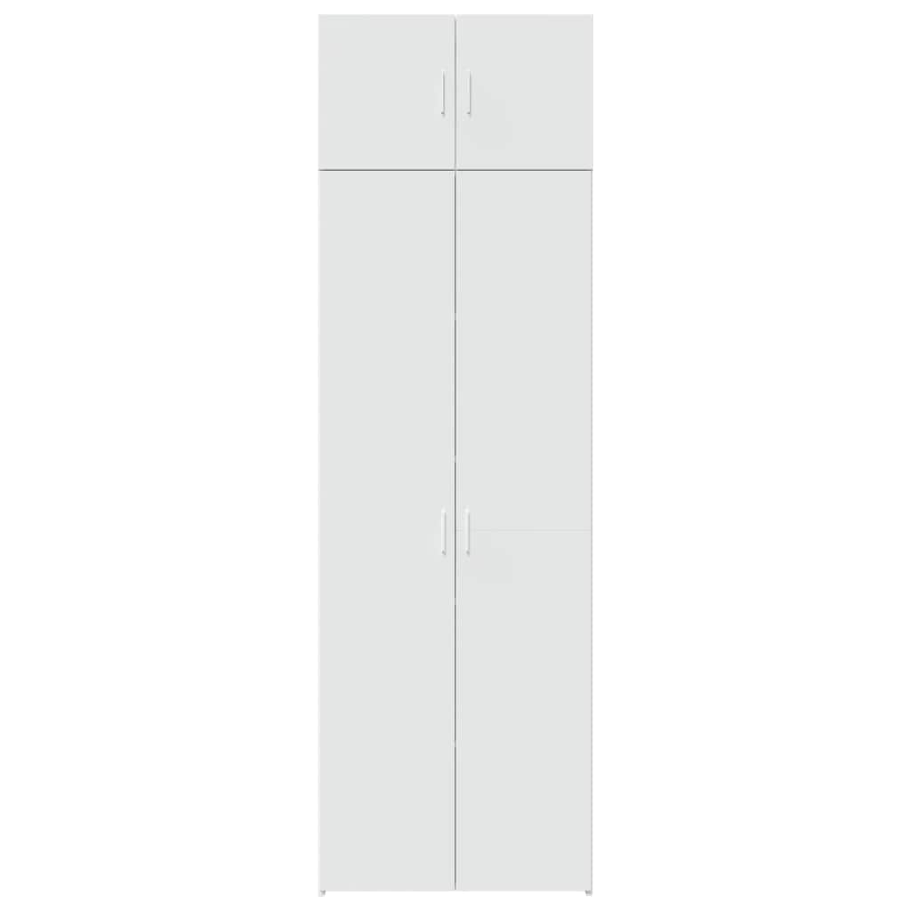 opbevaringsskab 70x42,5x225 cm konstrueret træ hvid